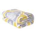 HOMESMART Gray and Yellow Microfiber Moroccan Pattern Flannel Oversized Throw - Sticky add to cart bar