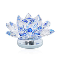 Aurora Borealis Crystal Lotus Flower with Rotating Base and Gift Box (3.5 in)