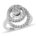 Simulated Diamond Motion Spinner Ring in Silvertone - Sticky add to cart bar