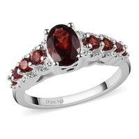 Garnet Ring in Sterling Silver