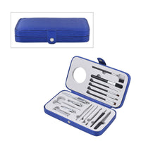 18 Pc Grooming and Cosmetic Makeup Kit in Black Faux Leather Snap Case (8x4 in)