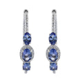 Tanzanite and Zircon Earrings in Platinum Over Sterling Silver 10 Grams 4.85 ctw - Sticky add to cart bar