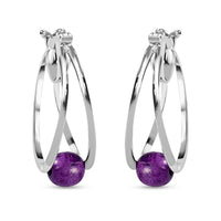 D'Joy Mojave Purple Turquoise 2.40 ctw Earrings in Sterling Silver, Fancy Earrings, Birthday Gifts