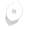 Austrian Crystal Earrings and Waterfall Necklace (16-22 in) in Silvertone - Sticky add to cart bar