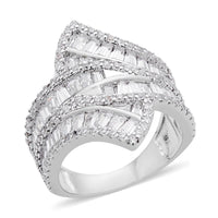 Simulated Diamond Ring in Silvertone 5.10 ctw