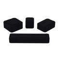 Set of 4 Black Velvety Jewelry Box (1.5x1.5 - 8x1x2 in) - Sticky add to cart bar