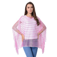 Shades of Pink Chevron Pattern Poncho (34x20, Polyester)