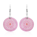 Pink Murano Style Dangle Earrings in Stainless Steel - Sticky add to cart bar