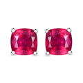D'Joy African Ruby (FF) Solitaire Stud Earrings in Platinum Over Sterling Silver 3.00 ctw - Sticky add to cart bar