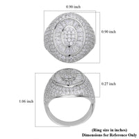 Simulated Diamond Cocktail Ring in Silvertone 5.25 ctw