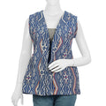 Blue Geometric Woven Vest- S (Polyester/Cotton) - Sticky add to cart bar