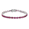 Niassa Ruby (FF) Tennis Bracelet in Platinum Over Sterling Silver (7.25 In) 18.65 ctw - Sticky add to cart bar