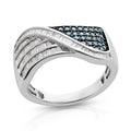 Blue Diamond (IR), Diamond Ring in Blue Rhodium & Sterling Silver (Size 8.0) 0.50 ctw - Sticky add to cart bar