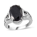 Australian Black Tourmaline, Spinel Ring in Stainless Steel - Sticky add to cart bar
