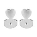 Rhodium Over Sterling Silver Heart Shape Earring Lifter Push Backs - Sticky add to cart bar