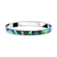 Abalone Shell Bangle Bracelet in Stainless Steel