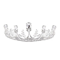 Value Buy Austrian Crystal Floral Heart Tiara in Silvertone