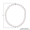 Lustrous White Shell Pearl Beaded Necklace 20 Inches with Magnetic Clasp in Silvertone - Sticky add to cart bar