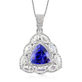 14K White Gold AAA Tanzanite and White Zircon Pendant Necklace (18 Inches) 5.15 Grams 5.25 ctw - Sticky add to cart bar