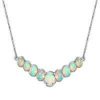 Premium Ethiopian Welo Opal Necklace 18 Inches in Platinum Over Sterling Silver 3.50 ctw
