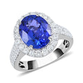 18K White Gold AAA Tanzanite, Diamond Ring (Size 6.0) (5.85 g) 4.40 ctw - Sticky add to cart bar