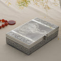 ADI'S EXCLUSIVE DEAL Aluminum Oxidized Elephant Face Pattern Half Empty and Half Ring Storage Jewelry Box with Anti Scratch Protection Interior - Sticky add to cart bar