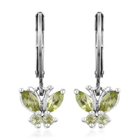 Brazilian Citrine 0.65 ctw Dangle Drop Earrings in Stainless Steel Sterling Silver, Citrine Butterfly Earrings
