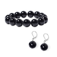 White Howlite Lever Back Earrings and Beaded Stretch Bracelet in Stainless Steel 266.50 ctw