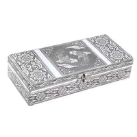 EXCLUSIVE DEAL Handcrafted "Yin Yang" Pattern Embossed Aluminum Oxidized Jewelry Box (9"x4"x2")