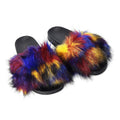 Multi Color Faux Fur Open Toe Slippers (7/8) - Sticky add to cart bar