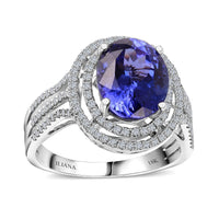 Tanzanite Diamond Ring in 18K White Gold - Iliana