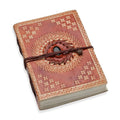 Handcrafted Leather and Cotton Journal with Yellow Onyx Center Stone (7x5) - Sticky add to cart bar