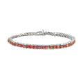 Multi Sapphire Bracelet in Platinum Over Sterling Silver (7.25 In) 8.25 ctw - Sticky add to cart bar