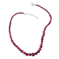 South African Purple Tiger's Eye (D) 4-12mm Beads Necklace 18-20 Inches in Stainless Steel 176.50 ctw - Sticky add to cart bar