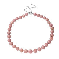 Zaire Rhodonite Beaded Necklace 18-22 Inches with Magnetic Clasp in Sterling Silver 409.50 ctw