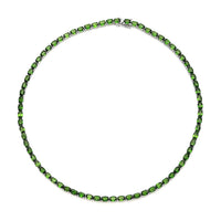 Natural Chrome Diopside Tennis Necklace 18 Inches in Rhodium Over Sterling Silver 36.75 ctw