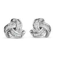 Knotted Diamond Stud Earrings