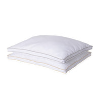 Homesmart Set of 2 White Down Alternative Pillow Protectors with Golden Piping (Full, Microfiber)
