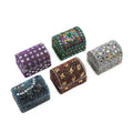 PRIME NIGHT SPECIAL Set of 5 Silver, Multi Color Beaded Mini Chests - Sticky add to cart bar