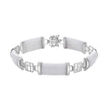 Green Jade Station Bracelet in 14K YG Over Sterling Silver (6.50 In) 42.50 ctw - Sticky add to cart bar