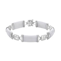 Green Jade Station Bracelet in 14K YG Over Sterling Silver (6.50 In) 42.50 ctw