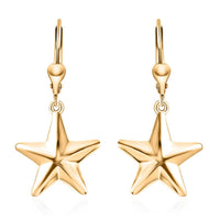 14K RG Over Sterling Silver Star Lever Back Earrings (4.90 g)