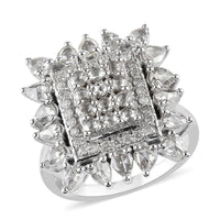 2.35 ctw Rose Cut Diamond Ring in 14K White Gold 6.75 Grams (Size 7)