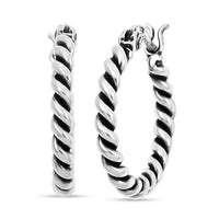 Sterling Silver Hoop Earrings 4.29 Grams