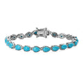 Mother's Day Special Sleeping Beauty Turquoise Bracelet in Platinum Over Sterling Silver (6.50 In) 8.35 ctw - Sticky add to cart bar