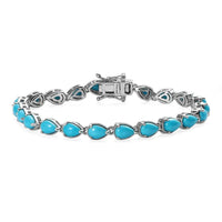 Mother's Day Special Sleeping Beauty Turquoise Bracelet in Platinum Over Sterling Silver (6.50 In) 8.35 ctw