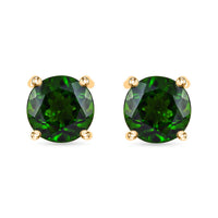 Luxoro Premium Chrome Diopside 2.85 ctw Stud Earrings in 14K Yellow Gold, Gold Solitaire Studs, Gold Earrings, Birthday Gifts For Her