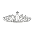 Doorbuster White Austrian Crystal, Pearl Beaded Crown Tiara in Silvertone - Sticky add to cart bar