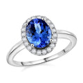 Tanzanite Diamond Halo Ring in 18K Gold | Iliana - Sticky add to cart bar