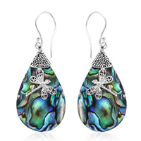 Abalone Shell Dragonfly Earrings in Sterling Silver